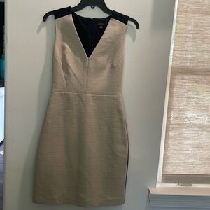 Tan front  & black back sleeveless work dress